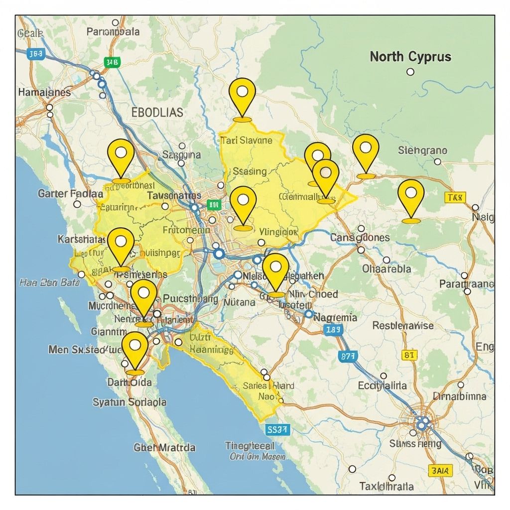 Taksicik coverage map of North Cyprus